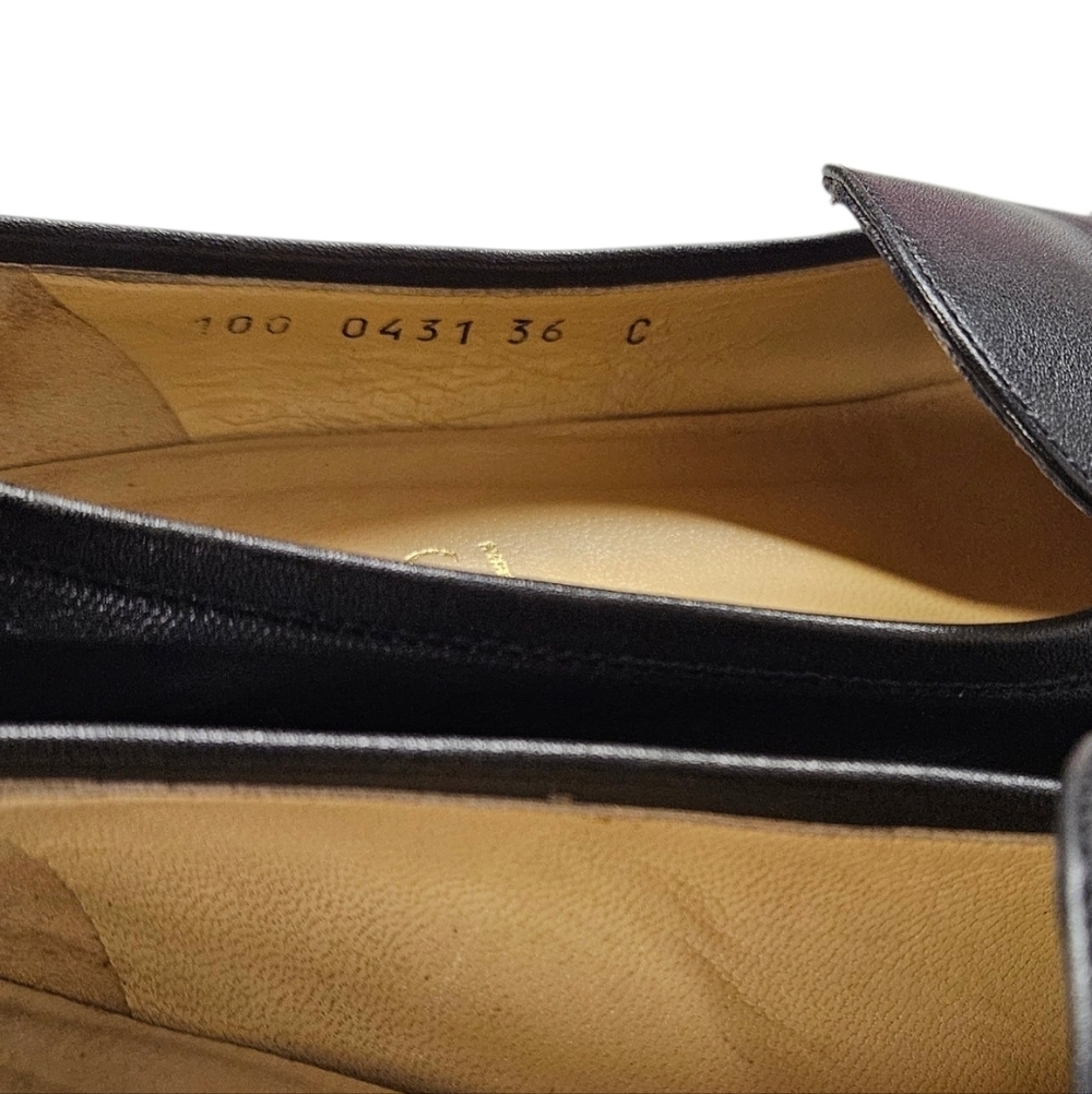 Gucci Black Leather Gold Bar Loafers Size 6 C / 36 C - Picture 8 of 10